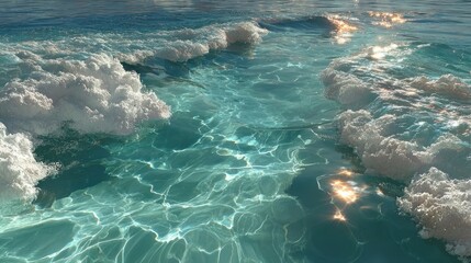 Blue water ripple surface with sunlight reflection texture background