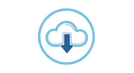 Seamless cloud downloading with a modern icon symbolizing data transfer and digital accessibility for your website or app interface design