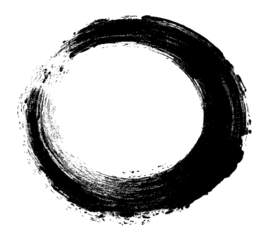 Abstract circular brushstroke, dark gray on black background, textured with subtle sparkles