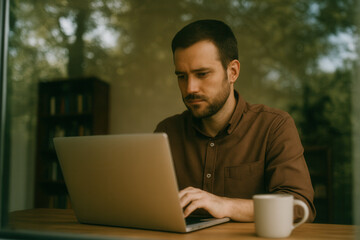 Remote work from anywhere policy for professionals home office digital workspace indoor focused mindset