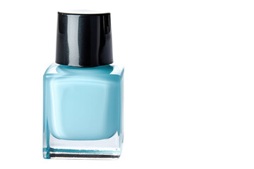 Light Blue Nail Polish Bottle with Black Cap for Manicure