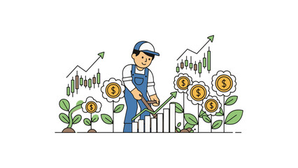 Fototapeta premium Cultivating Financial Growth: Nurturing Investments for Success