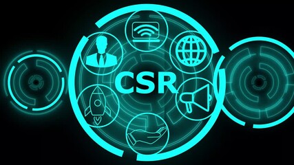 CSR abbreviation, modern technology concept. Business, Technology, Internet and network concept ,Abstract technology symbols. performance metrics, and business insights from large data sets , - Powered by Adobe