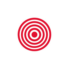 Red concentric circles on black background