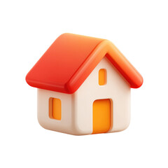 3D stylized house icon, vibrant colors