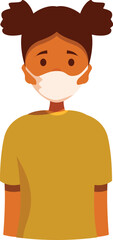 Fototapeta premium Portrait of a young african american girl wearing a protective face mask, promoting health and safety measures