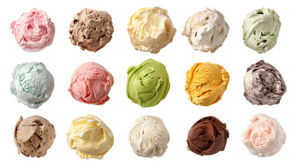 Assorted ice cream scoops