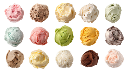 Assorted ice cream scoops