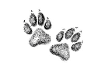 Two detailed, stylized paw prints
