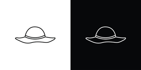 Sun Hat Icon Illustration Isolated on White Background