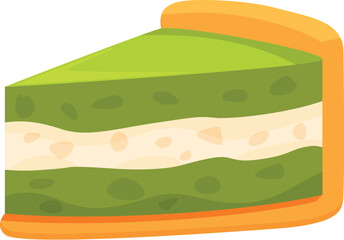 Creamy matcha green tea cake slice with layers, tempting dessert for tea time or special occasions