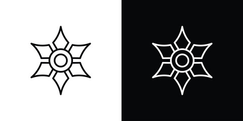 Abstract Floral Design Isolated on White and Black Backgrounds