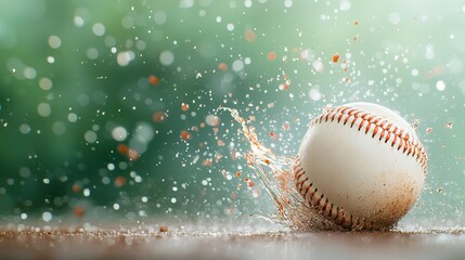 Baseball splash dynamic action shot outdoor field sports photography vibrant environment close-up viewpoint