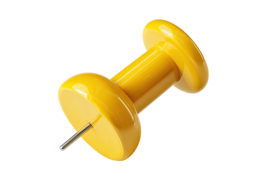 Bright yellow pushpin, 3D render