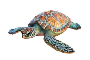 Obraz premium Naturalistic turtle isolated on transparent background
