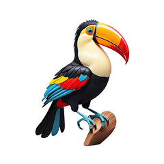Colorful wooden toucan figurine showcasing intricate craftsmanship in vibrant hues