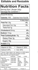 Fototapeta premium General Nutrition Facts for Food Items