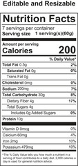Editable and Resizable Nutrition Facts