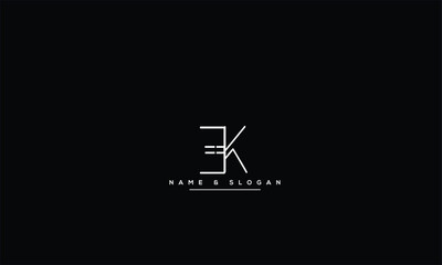 EK, KE, E, K Abstract Letters Logo Monogram