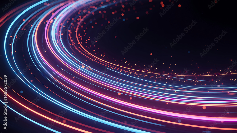 Aufkleber dynamic abstract light trails a visual journey of speed and energy in a digital realm