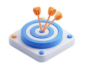 3D isometric target with arrows