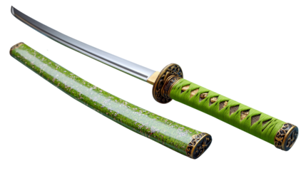Samurai sword on transparent background