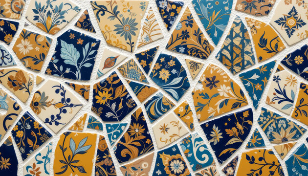 mosaic tile mosaic in barcelona spain wall design