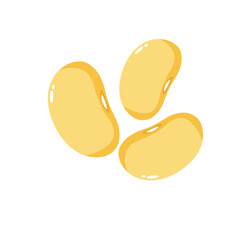 Soybeans Seeds with Leaves Illustration
