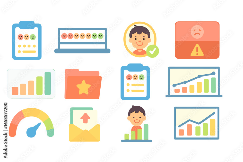 Poster data analysis, progress bar filled icon set. analytics, dashboard visuals collection