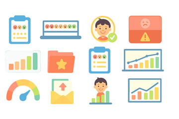 Data analysis, progress bar filled icon set. analytics, dashboard visuals collection