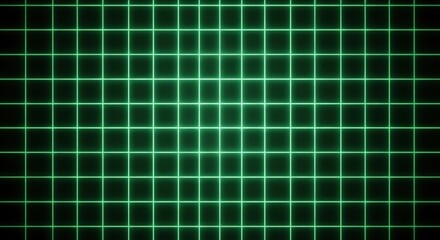 A green grid pattern with evenly spaced lines forming squares, resembling a retro computer screen or oscilloscope display.