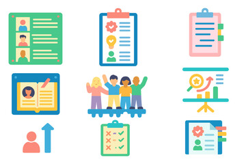 Productivity, management outline icon set. efficient workflow icons in outline style