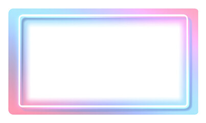 Neon-hued rectangular frame, soft pastel colors