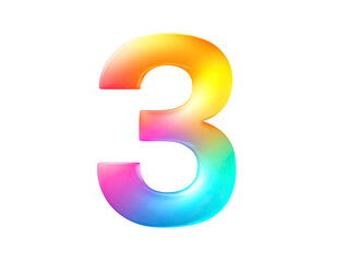 Naklejka premium Vibrant, rainbow-hued number three