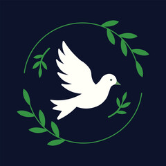 Peaceful Dove with Olive Branch Circle
