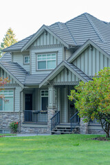 Entrance of luxury house in summer with nice landscape in Vancouver, Canada, North America. Day...