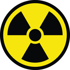 Obraz premium Yellow and Black Radiation Warning Symbol hazard danger