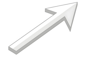 White arrow pointing upwards on a white background Keywords: arrow, up, pointing, direction