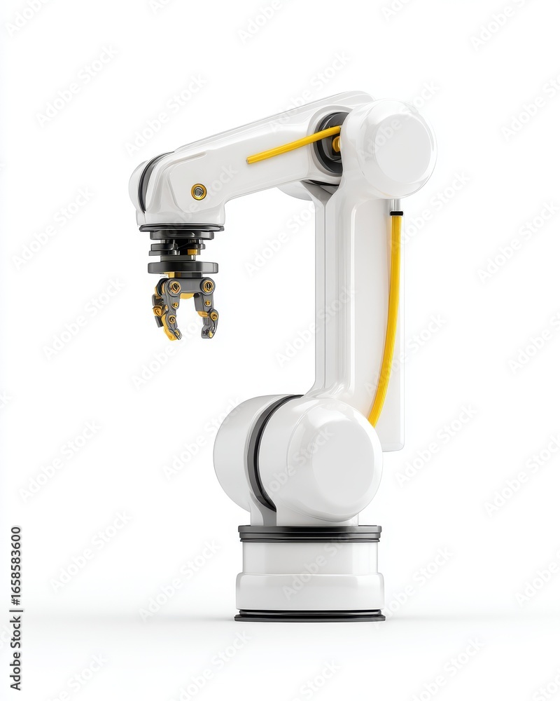 Aufkleber robot arm managing fast load in warehouse automation tech symbolizing smart industry