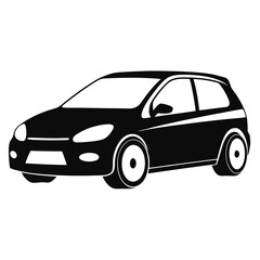 Naklejka premium Black car vector illustration isolated on white background