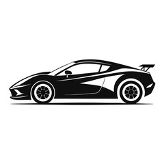 Fototapeta premium Black sports car vector illustration isolated on white background