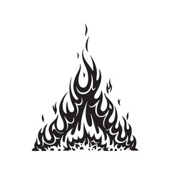 Black and white stylized flame illustration perfect for logos and creative design concepts.