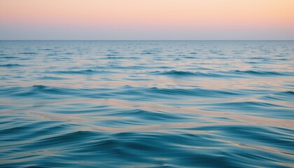 Calm Ocean Waves at Sunset Serene Gradient Nature Photography Peaceful Environment Soft Viewpoint