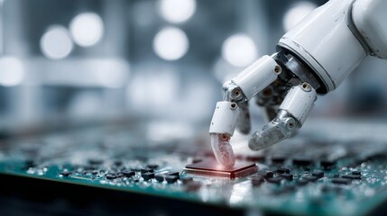 Robotic arm assembling electronic circuit board