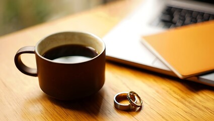 coffee cup and notebook