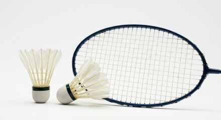 Badminton racket and shuttlecocks