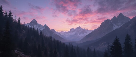 Wonderful autumn landscape. Nature in lilac tones.