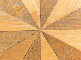 Vintage Geometric Wood Floor Top View