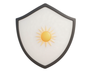 Emblematic sunburst shield symbolizing protection, power, and enduring strength for a secure future.