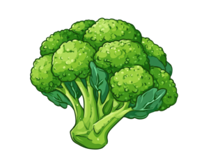 Vibrant green broccoli head, detailed illustration (24)